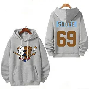 Shoresy gray Sudbury Blueberry Bulldogs Hoodie Soft Comfortable Cotton Versatile Everyday Wear Fitted Long Sleeve Casual Autumn Medium Length