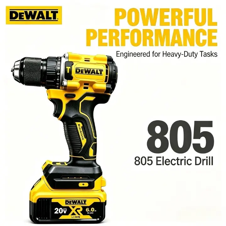 DEWALT 805 Lightweight Portable Drill Driver Power Tool Kit with Battery & Charger - Metal Grind Compatible, for Concrete Surfaces, Fence & Walls, Backyard DIY Enthusiasts