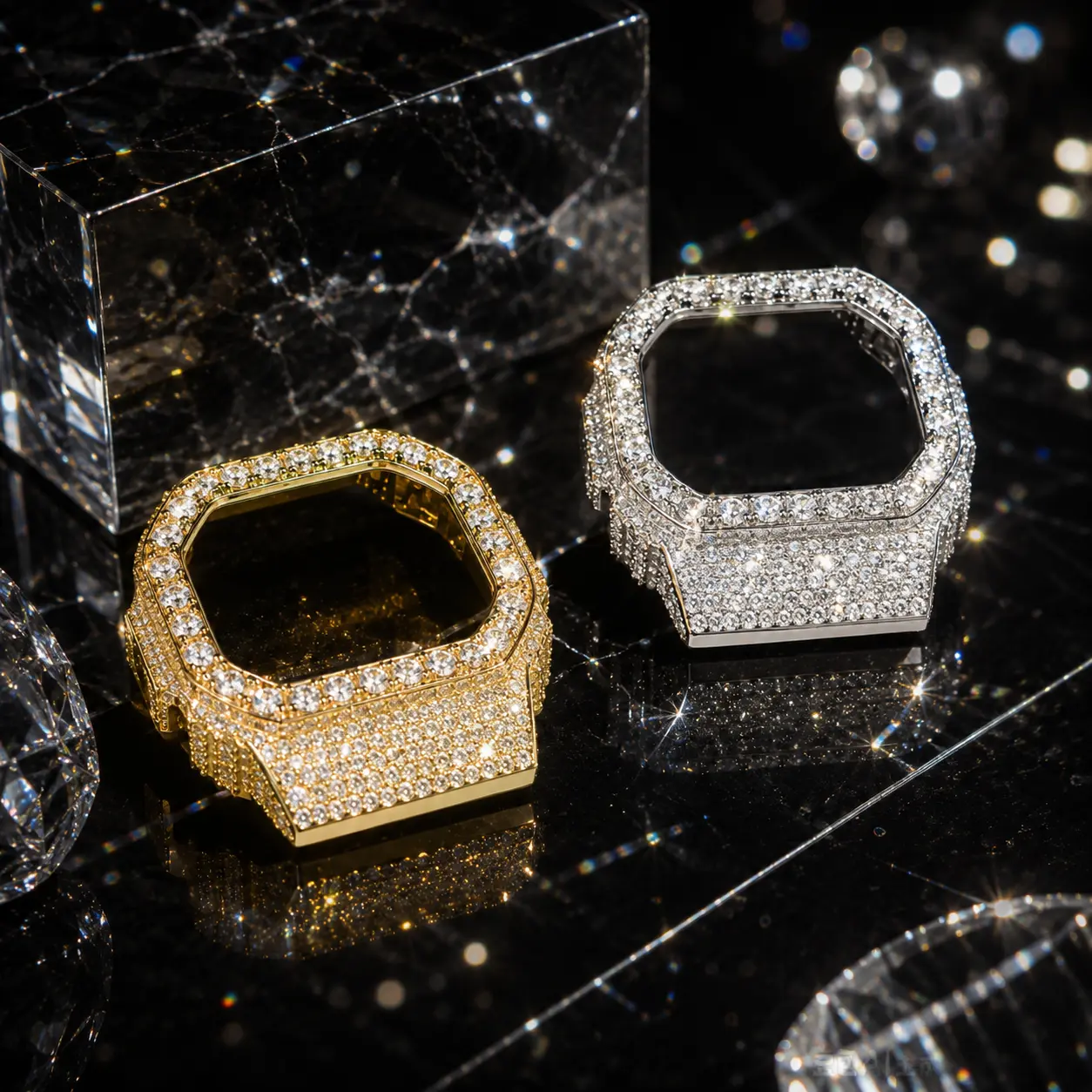 8140 Iced Out Smartwatch Moiss Case Hip Hop Style Sparkling moiss Watch Cover for Daily Wear summerwins