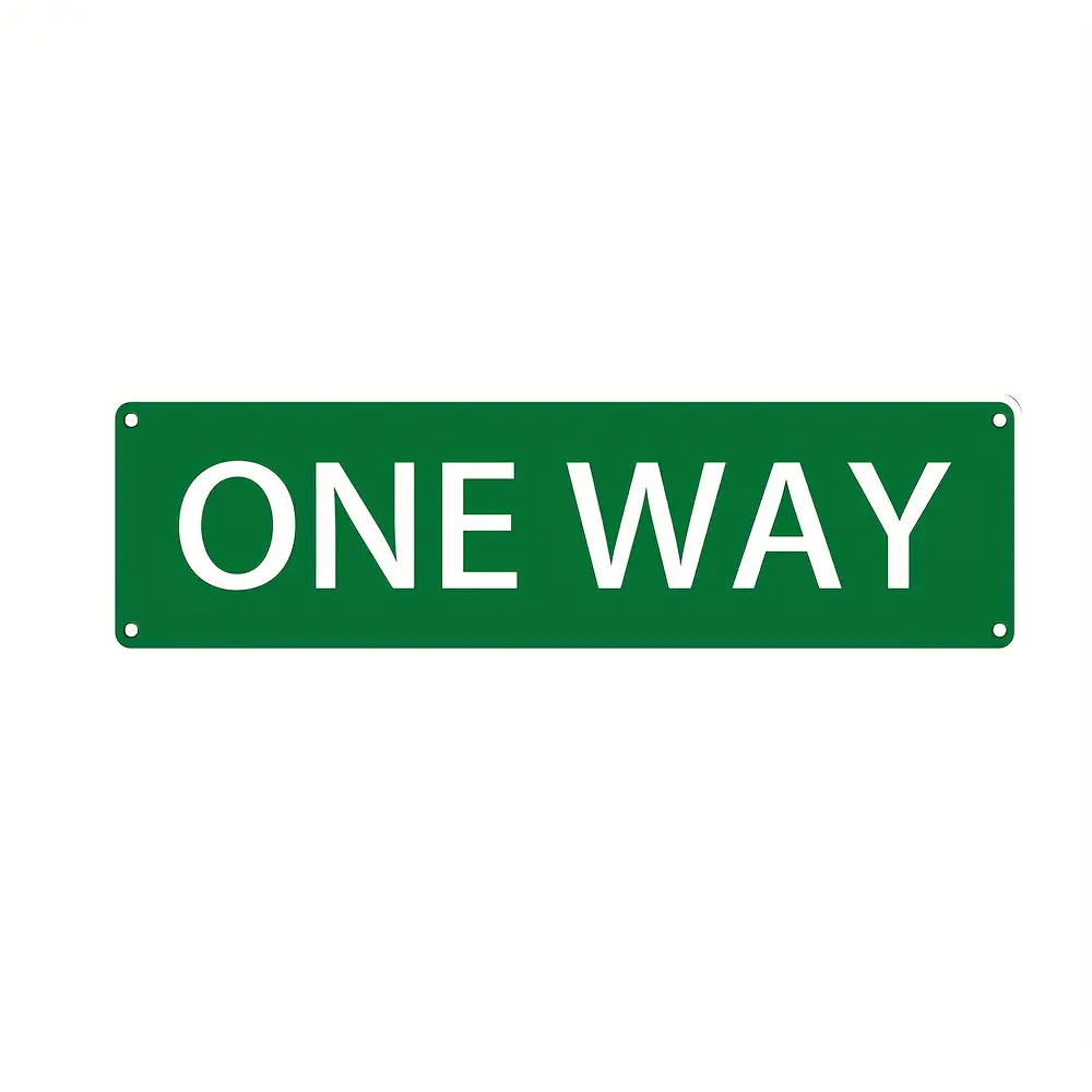 1 count Vintage "ONE WAY" Metal Tin Sign 16x4" Green & White - Waterproof & Dustproof Retro Wall Art Decor for Home, Bar, Cafe, Garage - Durable Metal Hanging Plaque with Versatile Design, Bar Decoration