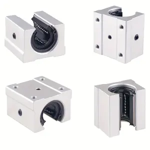 Heavy duty linear motion ball bearing slider - precision sliding mechanism with mounting holes, compatible with SBR linear guides for industrial automation, machinery, and robots - durable and lightweight design, mechanical components