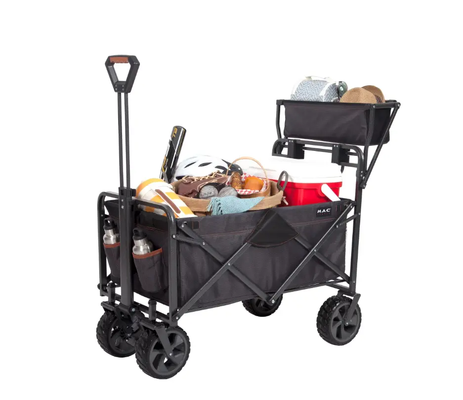 Heavy-Duty Folding Utility Wagon Cart with All-Terrain Wheels and Brakes