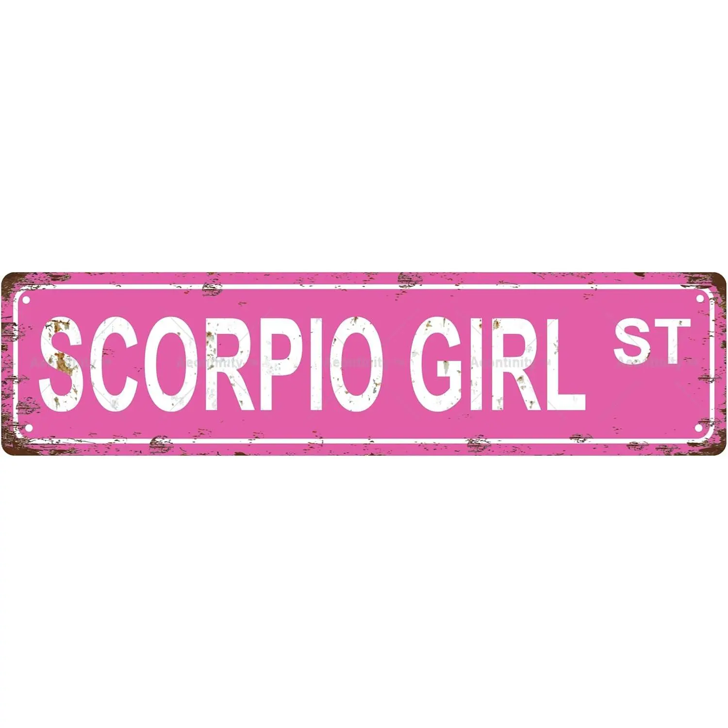 SCORPIO GIRL Zodiac Sign Star Sign Vintage Metal Tin Sign, Street Sign, Home Decor, Room Decor, Wall Decor, Bathroom Decor, Bar Decor, Cafe Decor, Garage Decor, 16 x 4 Inch
