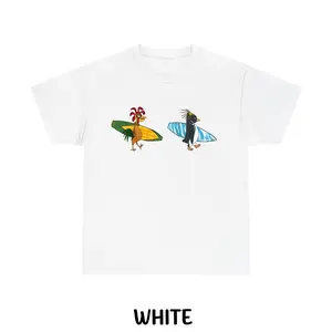 Unisex Surfing T-Shirt Featuring Cody Maverick and Chicken Joe with Humorous Graphic Design Trendy Casual Wear