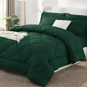 California King Comforter Emerald Green - Cal King a Bag 7, for Seasons, with Comforter,, Pillowcases  Shams