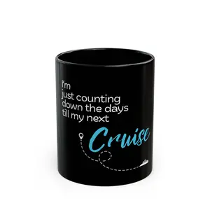 Coffee Mug, Cruise Vacation Countdown Mug, Beach Lover Gift, Traveler Souvenir Cup, Summer Holiday Decor, Nautical Theme Tea Cup