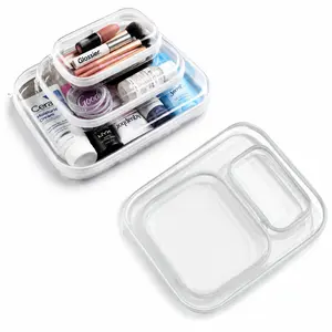 3-Pack Clear PVC Dual-Zipper Storage Bins, Waterproof Lightweight Organizer Boxes, Durable Large-Capacity Home Storage for Travel & Toys