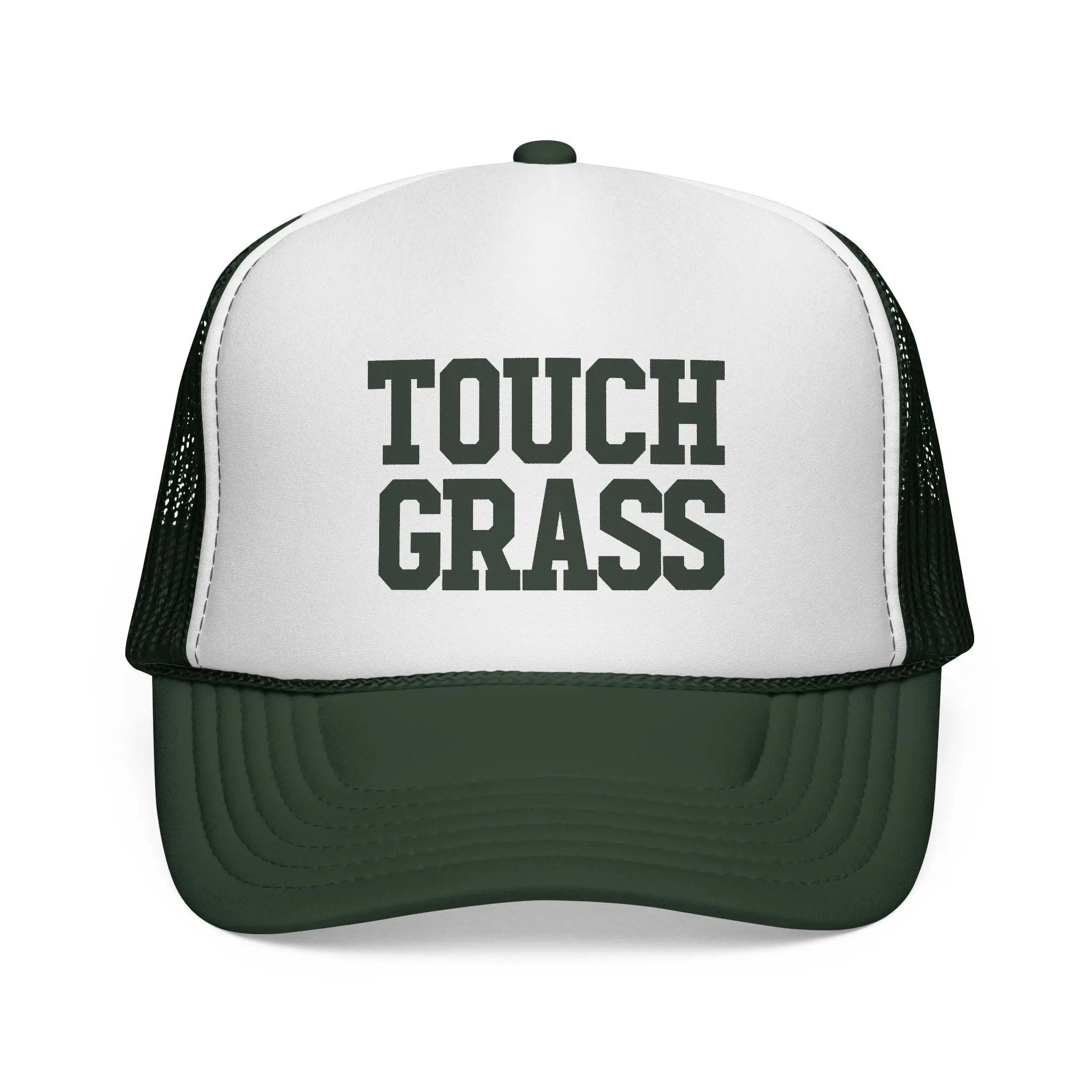 Touch Grass Outdoors Trucker Cap | Funny Get Outside Hat, Humorous Reality Slogan