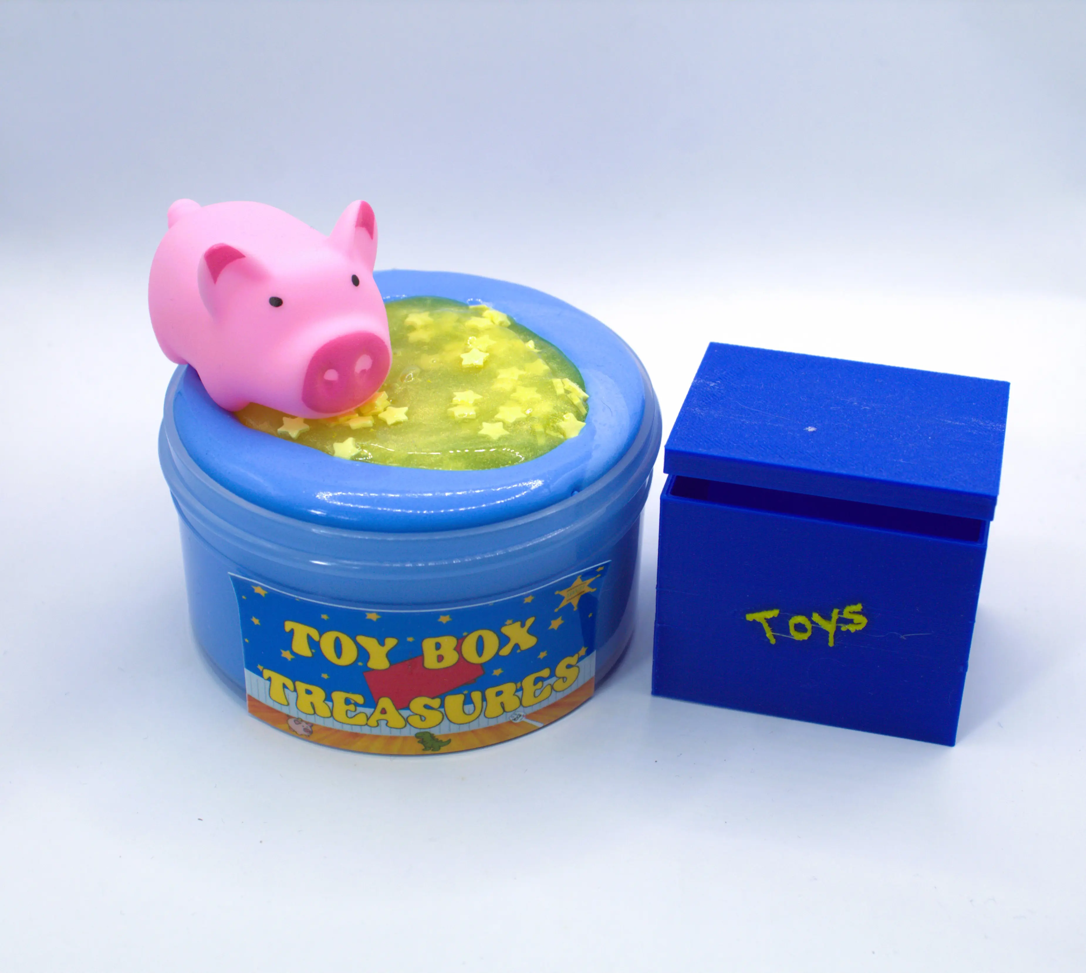 Toy Box Treasures Slime ~ Thicc Slay ~ Blue Raspberry Scent ~ Good Vibes Slime