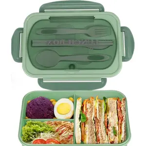 Bento Box Adult Lunch Box , Lunch Containers for Adults, Leakproof Lunch Box for Adult, 3 Compartment Bento Box Microwave Safe Food Portable