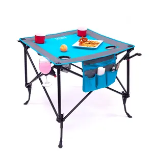 Adjustable Height Folding Wine Table | Teal