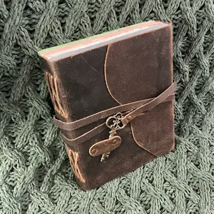 Vintage Leather Journals - Classic Design with Keyring, Ideal for Writing, Sketching and Personalization