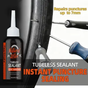 60ml Natural Latex Tubeless Tire Sealant, Instant 7mm Puncture Repair Fluid for Mountain Road Bike Bicycle Tire Maintenance