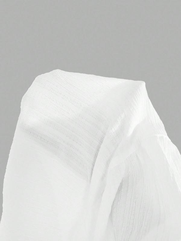 Women's White Chiffon Tiered Elastic High Waist A-Line Maxi Skirt - Breathable Summer Casual Style