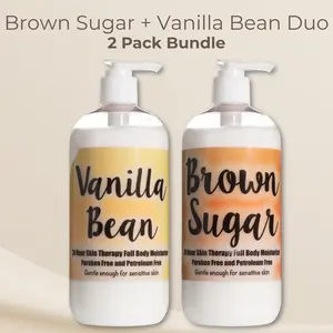 Vanilla Bean + Brown Sugar Body Lotion Duo | 2 Pack Bundle | 16 oz
