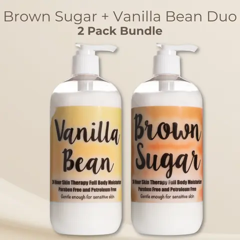 Vanilla Bean + Brown Sugar Body Lotion Duo | 2 Pack Bundle | 16 oz