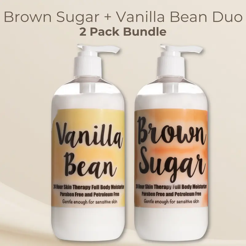 Vanilla Bean + Brown Sugar Body Lotion Duo | 2 Pack Bundle | 16 oz