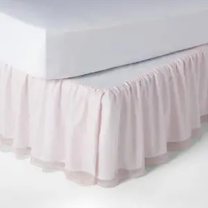 Queen Glitter Dot Tulle Kids' Bedskirt Pink - Pillowfort
