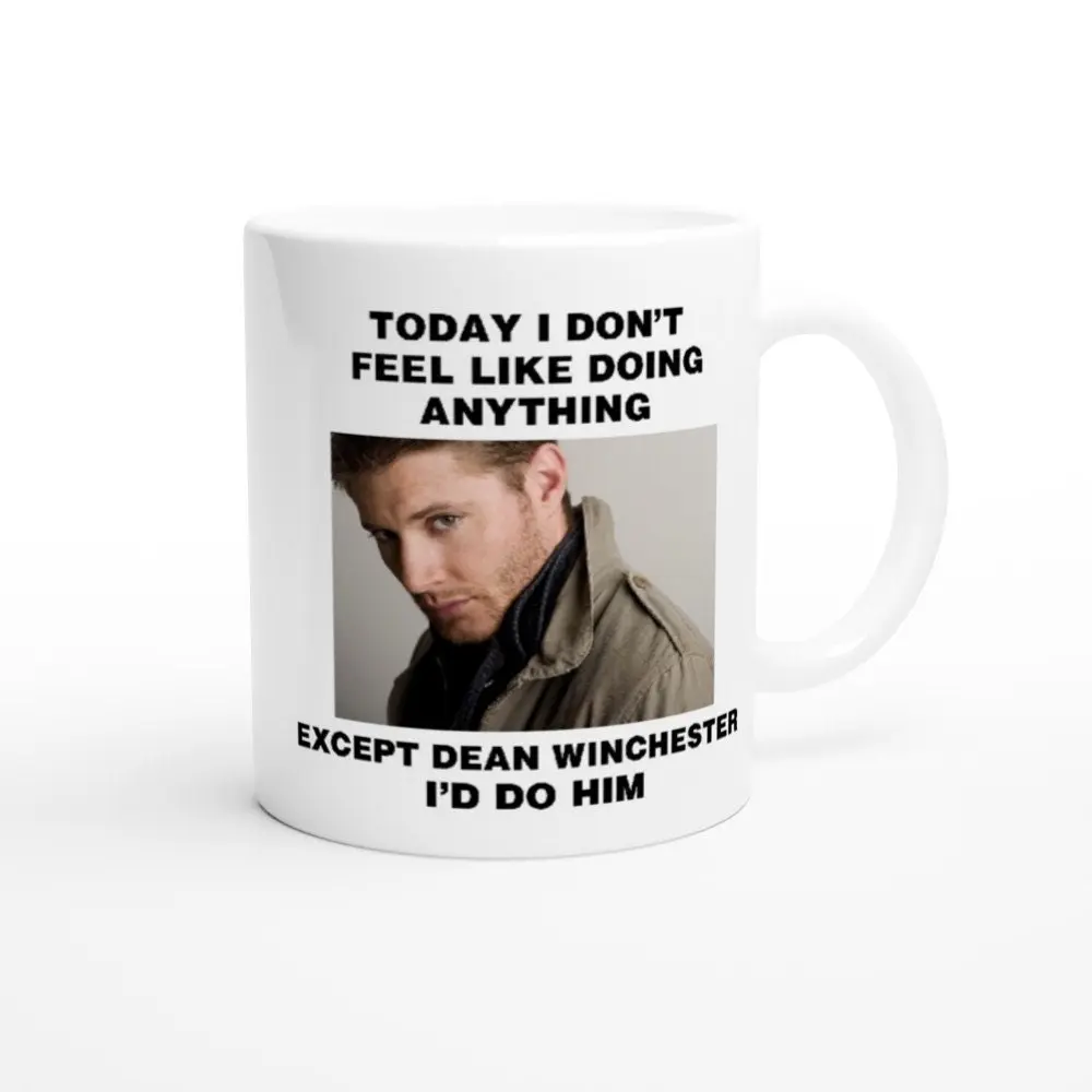 Dean Winchester Ceramic Mug Funny Gift, Supernatural Fan Mug #CuteDrinkware #AnimalHumor # ai generated book mug  # ceramic cups