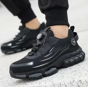 Steel Toe Shoes Power Trainers Men's Safety Work Shoes Comfortable Lightweight Puncture Proof Slip On Indestructible Sneakers Open - Closed, Boy