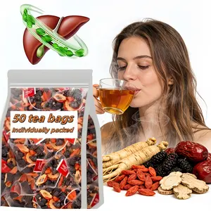 Kidney Tea Formula Ginseng Five Treasure Tea, Natural Herbal Formula Health Tea for Men & Women, Combination Scented Tea RedDate Wolfberry Tea Organic Beverage #Summervibes