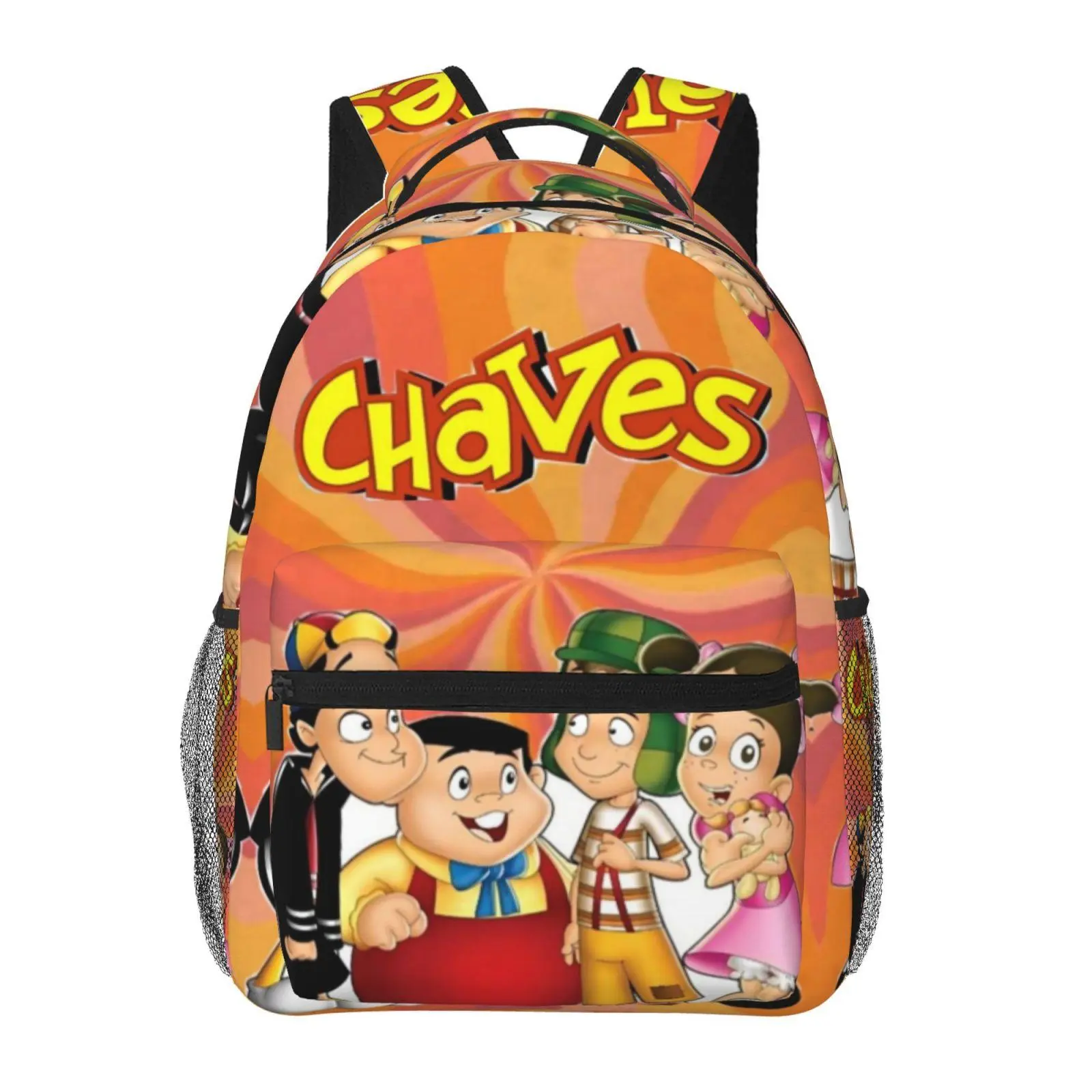Infancia Latina Cute Kids Back to School El Chavo Backpack – Large Capacity, All-Over Print; El Chavo Laptop Daypack for Campus and Daily Use; Durable, Lightweight El Chavo School Bag for Teen Students