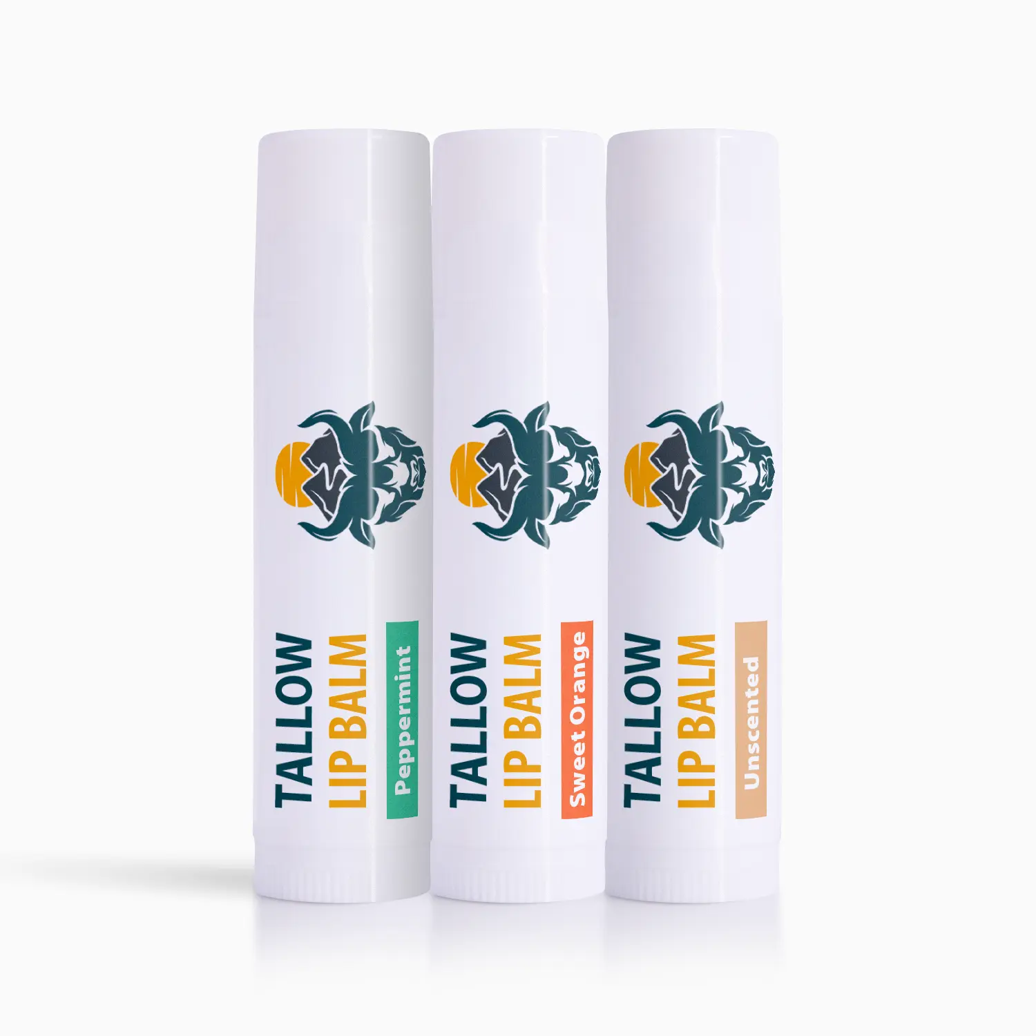 Tallowbourn Grass-Fed Beef Tallow Lip Balm, 3 Pack, Petroleum-Free Moisturizing Lip Care