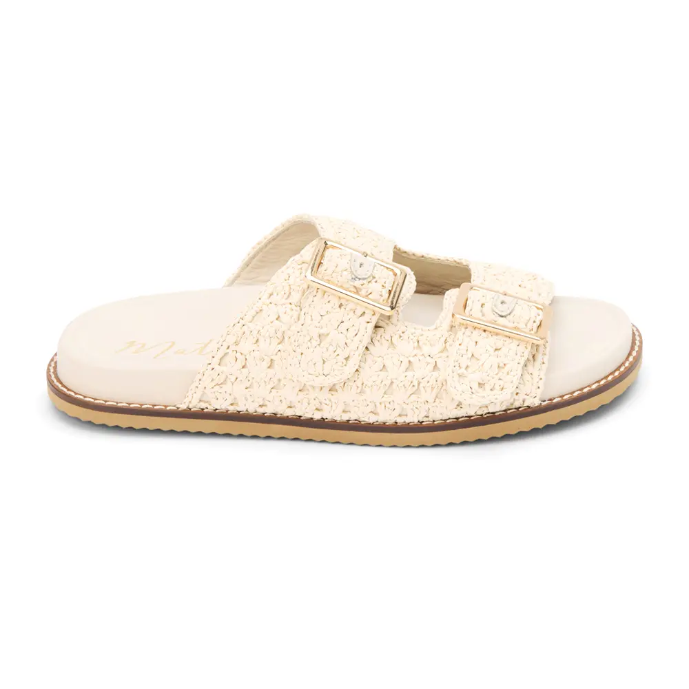 Matisse Womens Posey Footbed Slide Casual Sandals Casual - Off White