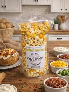 Baked & Loaded Gourmet Popcorn (Cheddar Bacon Sour Cream & Chives) - Large 6 Cup Bag, 5oz Gluten Free Snack Crunchy