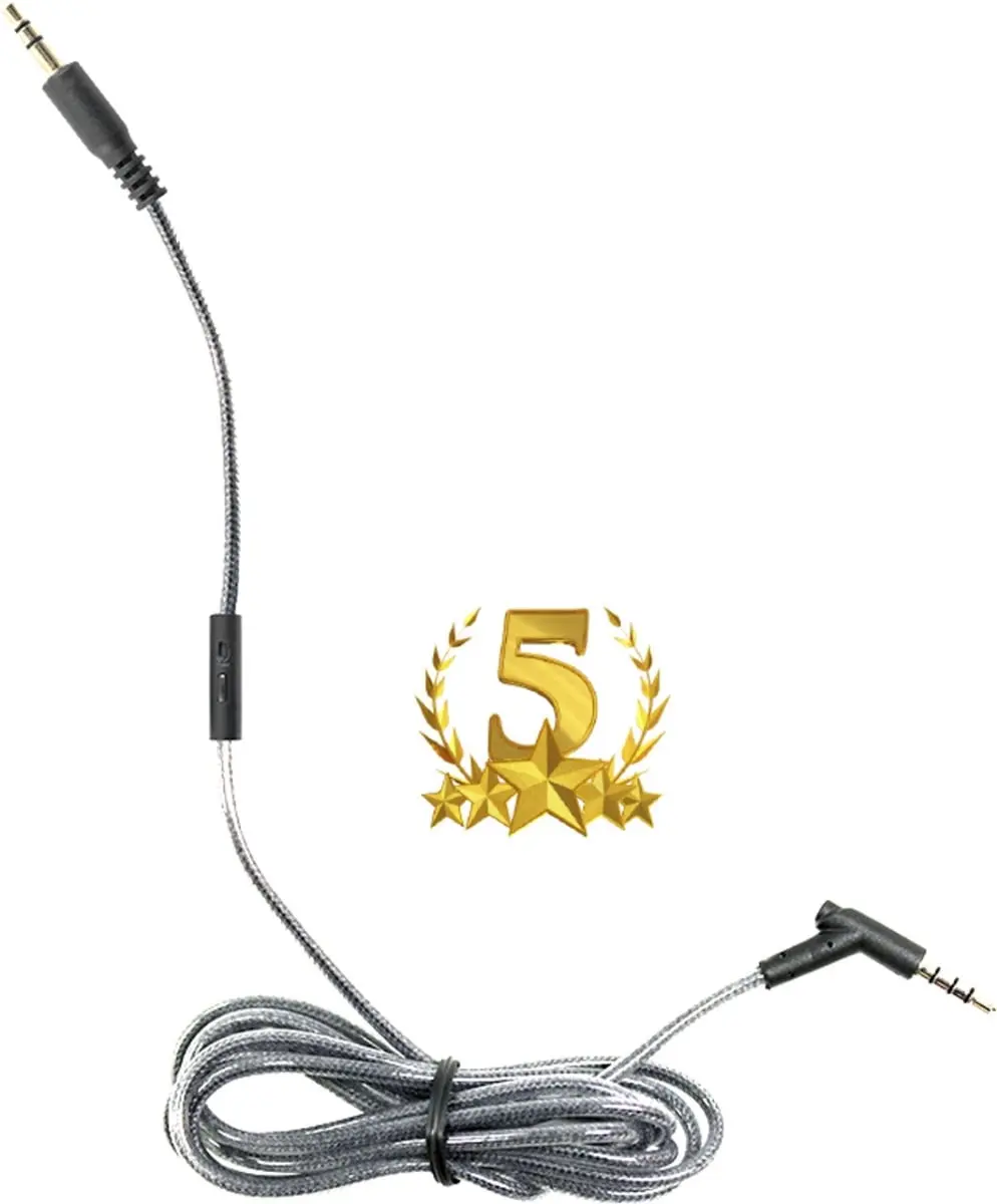 HamiltonBuhl NCHBC2 Deluxe Wired Active Noise-Cancelling Audio Plug Cord - 0.6x0.13x0.13in, Converts Headphones to Headsets for Stereo Electronic Devices, Black