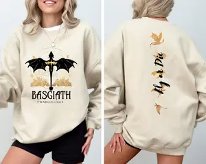 Sale Up To 70% - Basgiath War College Sweatshirt , Dragon Rider, Fourth Wing Sweatshirt, Violet Sorrengail, Xaden Riorson, Fly or Die, Rebecca Yoros, Fourth Wing Merch, Dragon Rider Sweatshirt, Fantasy Book Lover, Book Lover Gift, Funny Gift For Mom