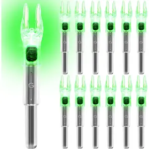 6/12 Pack G Lighted Nocks for Arrows with .165 .204 .233 .244 .246 Inside Diameter with X, H, S, GT Bushings High-Visibility LED Arrow Nocks, ON/Off Switch Included
