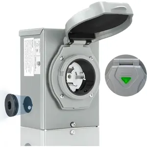 Pre-Drilled Generator Inlet Box SS2-50P, CS6375 Inlet Box for 3 Prong Generator Cord,12500 Watts,125/250 Volt, NEMA PB50, Weatherproof, Outdoor Use, ETL Listed