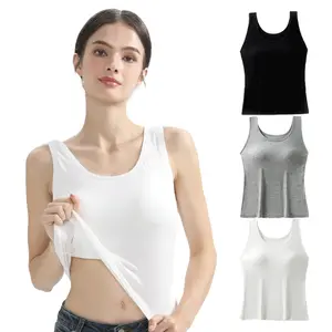 Women's 3-Pack Solid-Color Sleeveless Wide-Shoulder Casual Tops – Elegant, Comfortable Knit Fabric, Suitable for Daily Loungewear/Pajamas & All Seasons, with Stretch Bottom Elastic Elegance Garments Basic Womenswear pajamas