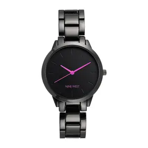 Nine West Women's Gunmetal Purple Accent Watch