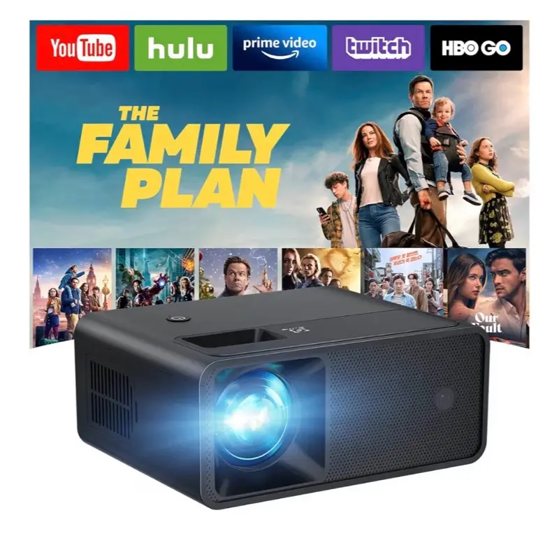 Mini Projector, Upgraded Full HD 1080P Support Video Projector, Portable Small Movie Projector, Compatible with iOS/Android/Windows/TV Stick/Box/USB/HDMI