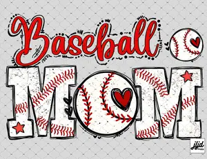 Baseball Mom DTF OR SUBLIMATION READY TO PRESS TRANSFER PRINT DIY IRON ON PRESS GRAPHIC Mom heart kid child sports Direct to Transfer Mom Life