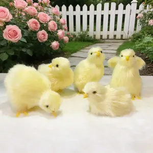 4/6/12 Pieces/set of Garden Chick Decorations, Photo Props, Garden Chicken Sculptures, Realistic Plush Chick Ornaments, Suitable for Easter Decorations, Garden Decorations, and Mini Garden Ornaments.