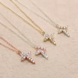 Tewiky Greenish Spring Colorblocked Crown Cross Necklace Pendant Choker Necklace for Women & Men & Girls Pretty Crown Cross Necklace For Daily Party Clothing Decor Trendy All-match & Exquisite for Gift Outfits,Fashion Items Holiday gifts