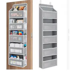 Over The Door Organizer Storage-5-Tier Hanging Organizer with 10 Large Pockets, Anti-Tilt Design, 44 lb Capacity for Bedroom, Bathroom, Baby Product Ptorage,Dormitory Storage,Back to School Must Have, Fabric Storage Organizer