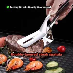 1 Pc Stainless Steel Fish Spatula Scraper Set Non-Stick Coating Food Safe Material Durable Rustproof Easy Clean Home Kitchen Cooking Multi-Purpose Tool