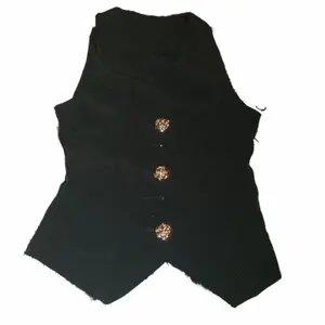 Black Tank Top Blazer with Gold Tone Rose Accents Elegant Chic Stylish Women's Fashion Casual Love Womenswear Elegance Flower Piece Vests Formal