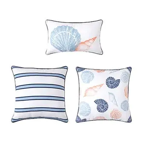 Concierge Collection 3-piece Cotton Coastal Printed Pillow Set