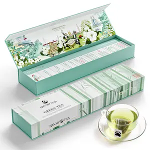 PANSIPTEA Premium Green Tea Gift Set, 18 Count Premium Grade Whole Leaf Green Tea Bags, Natural No-Flavoring Pure Tea, Luxury Tea Gifts for Tea Lovers, 9 Pack