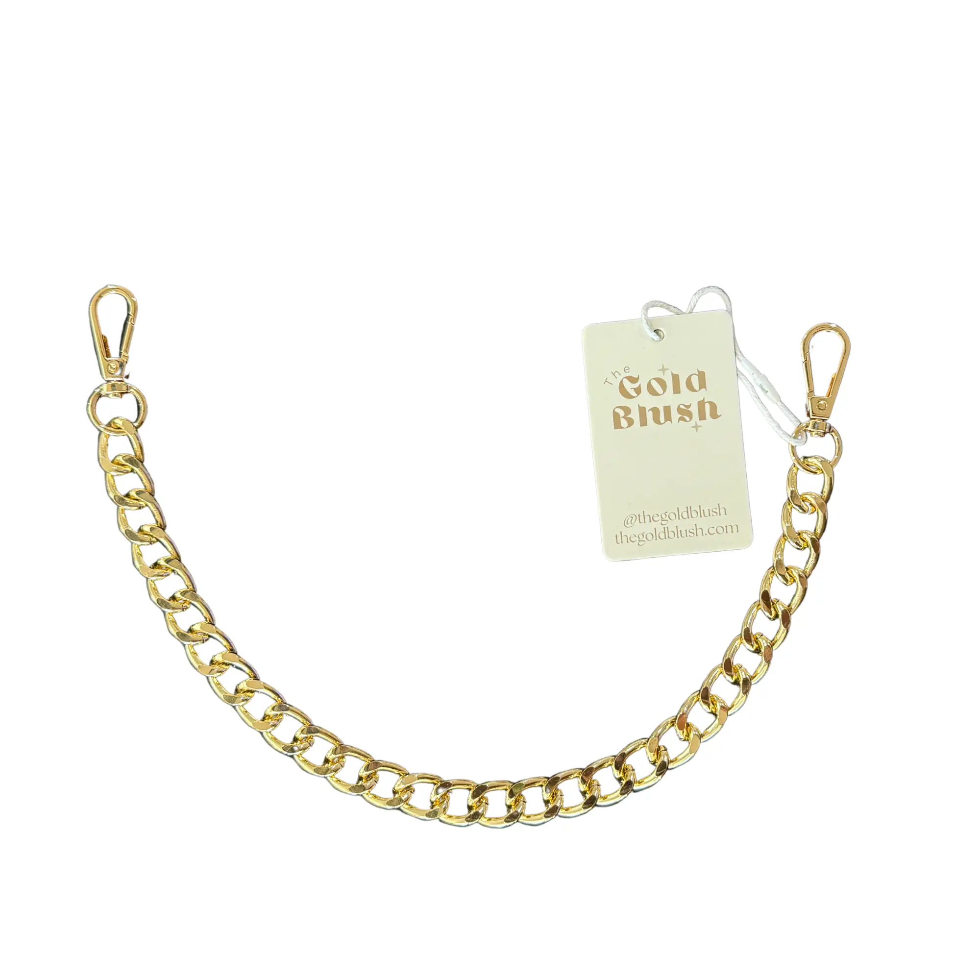 Gold Blush Chunky Gold-Tone Aluminum Bag Chain 18" Versatile Handle & Decor Goldtone