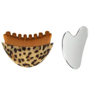 Facial Lymph Drainage Brush Set, Jaw and Chin Shaping, Stainless Steel Dry Brush Massager for Lymphatic Drainage, Ergonomic Design