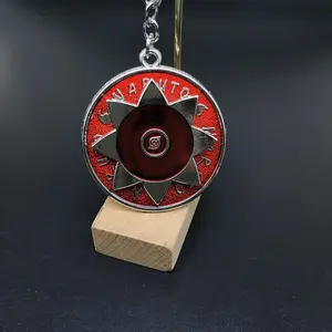 Uchiha Sasuke Itachi Kaleidoscope Rotatable Keychain with Three Magatama Sharingan Broken Glass Design Men's Accessories Labubu Koychain Charms Mini Trinkets Carabiner