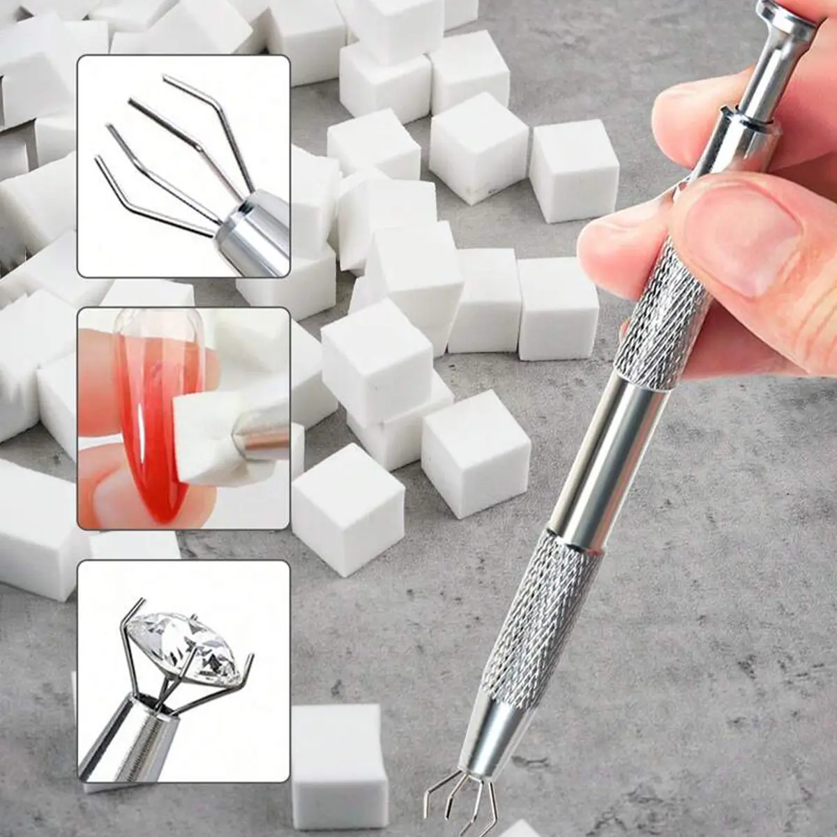 50/100pcs Mini Sponge Blocks, 4-Claw Tweezer, Multi-Size, Latex-Free Sponges, Home Nail Art, Gradient Nail Polish Tools, Reusable Nail Art Tools, DIY Nail Tools, Nail Supplies, Manicure, Nail Care, Diy Manicure Kit, Nail Art Essentials