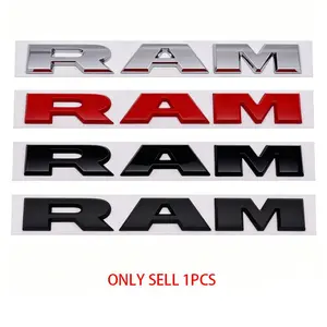 New RAM Car Emblem Sticker for Dodge RAM Customization, Fits 1500 2500 3500 Pickup Truck, Leaf Panel Letter Logo Body Decal
