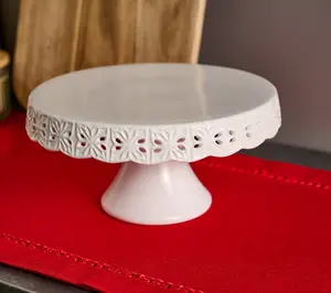 Sandra Lee Decorative Pierced Stoneware Cake Stand Sandra Lee Decorative Pierced Stoneware Cake Stand